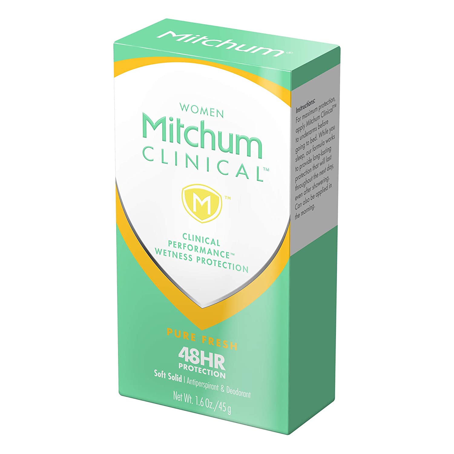 Women's Deodorant by Mitchum, Clinical, Soft, Solid Antiperspirant Deodorant, Pure Fresh, 1.6 Oz (Pack of 1) - Image 5